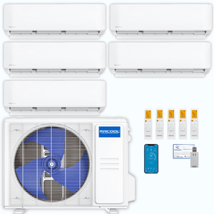 MRCOOL DIY 5th Gen 5-Zone 39,000 BTU Ductless Mini Split Air Conditioner & Heat Pump (6K+6K+9K+9K+9K), DIY5-B-36HP