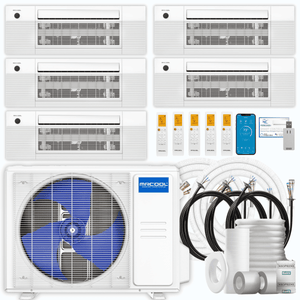 MRCOOL DIY 5th Gen 5-Zone 36,000 BTU Ceiling Cassette Ductless Mini Split Air Conditioner & Heat Pump with Pre-Charged Line Sets (6K+6K+6K+6K+12K), DIYM536HP