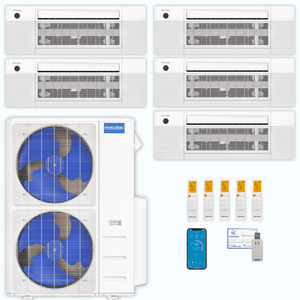 MRCOOL DIY 5th Gen 5-Zone 39,000 BTU Ceiling Cassette Ductless Mini Split Air Conditioner & Heat Pump (6K+6K+6K+9K+12K), DIY5-BC-48HP