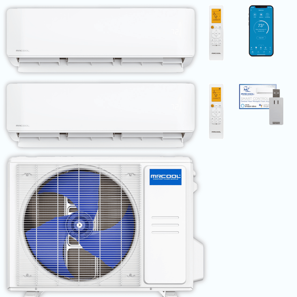 MRCOOL DIY 5th Gen 2-Zone 36,000 BTU Ductless Mini Split Air Conditioner & Heat Pump (18K+18K), DIY2-B-36HP1818