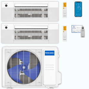 MRCOOL DIY 5th Gen 2-Zone 27,000 BTU Ceiling Cassette Ductless Mini Split Air Conditioner & Heat Pump (9K+18K), DIY2-BC-27HP