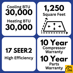 MRCOOL VersaPro® 2nd Gen 30K BTU 2.5 Ton 17 SEER2 Central Ducted Heat Pump Split System, MVP-30-HP-230A00-O
