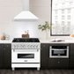 ZLINE 36" Convertible Satin Stainless Steel Wall Mount Range Hood with White Matte Shell and Stainless Steel Handle, KB4SNX-WM-36