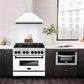 ZLINE Autograph 36" Convertible Satin Stainless Steel Wall Mount Range Hood with White Matte Shell and Matte Black Handle, KB4SNZ-WM36-MB