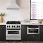 ZLINE Autograph 30" Convertible Satin Stainless Steel Wall Mount Range Hood with Matte Black Handle, KB4SNZ-30-MB