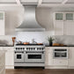 ZLINE Autograph 48" 6.0 cu. ft. Dual Fuel Range in Stainless Steel with Black Matte Accents, RAZ-48-MB