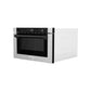ZLINE Autograph 24" 1.2 cu. ft. Built-in Microwave Drawer with a Traditional Handle in Satin Stainless Steel and Matte Black Accents, MWDZ-1-SS-H-MB