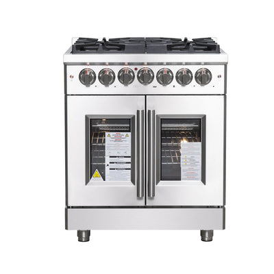 Forno Massimo 30" Freestanding French Door Dual Fuel Range