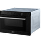 FORNO Espresso Capoliveri 24" 1.2 cu. ft. Built-In Microwave Drawer in Black with Stainless Steel Handles, FMWDR3000-24BLK