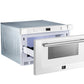 FORNO Espresso Capoliveri 24" 1.2 cu. ft. Built-In Microwave Drawer in White with Stainless Steel Handles, FMWDR3000-24WHT
