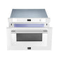 FORNO Espresso Capoliveri 24" 1.2 cu. ft. Built-In Microwave Drawer in White with Stainless Steel Handles, FMWDR3000-24WHT