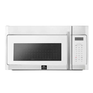 FORNO Fornace 30" 1.5 cu. ft. 300 CFM Over The Range Microwave in White with Stainless Steel Accents, FOTR3038-30WHT