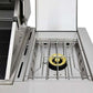 FORNO Bulnes Outdoor Kitchen - 40" BBQ, 95,000 BTU, 5 Burners, Sear & Rotisserie Infrared with Side Burner, Stainless Steel Outdoor Kitchen with 1.8 cu.ft. Beverage Center & White Sintered Stone Countertops