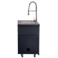 FORNO Rimini Outdoor Kitchen - 30" BBQ 62,600 BTU, 3 Burners with Sear & Rotisserie, 2.4 cu.ft. Beverage Center, Stainless Steel Sink, Black Cabinets & Gray Sintered Stone Countertops