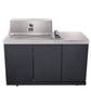 Forno Rimini Outdoor Kitchen - 30" BBQ, 62,600 BTU, 3 Burners with Sear & Rotisserie, 4.8 cu.ft. Beverage Center, Stainless Steel Double Sink, Black Cabinets & White Sintered Stone Countertops