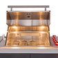 Forno Rimini Outdoor Kitchen - 30" BBQ, 62,600 BTU, 3 Burners with Sear & Rotisserie, 4.8 cu.ft. Beverage Center, Stainless Steel Double Sink, Black Cabinets & White Sintered Stone Countertops