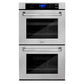 ZLINE Appliance Package - 30" Professional Double Wall Oven, 48" Rangetop, Range Hood In Satin Stainless Steel, 3KP-RTSRH48-AWD