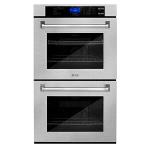 ZLINE Appliance Package - 30" Professional Double Wall Oven, 48" Rangetop, Range Hood In Satin Stainless Steel, 3KP-RTSRH48-AWD