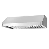 Cosmo 36" Under Cabinet Range Hood with Push Button Controls, Permanent Filters, LED Lights, Convertible from Ducted to Ductless