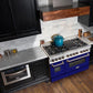 ZLINE 48 in. Dual Fuel Range with Blue Matte Door & 48 in. Range Hood Appliance Package, 2KP-RABMRH48