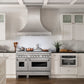 ZLINE 48 in. Dual Fuel Range with Satin Stainless Steel Door & 48 in. Range Hood, 2KP-RASNRH48