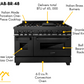 ZLINE 48 in. Professional Gas Burner, Electric Oven Range in Black Stainless with Brass Burners, RAB-BR-48