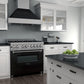 ZLINE 36" Dual Fuel Range in Satin Stainless Steel with Black Matte Door & 36" Range Hood Appliance Package, 2KP-RASBLMRH36