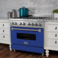 ZLINE Appliance Package - 36" Dual Fuel Range with Blue Matte Door and Convertible Vent Range Hood in Satin Stainless Steel, 2KP-RASBMRH36