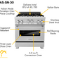 ZLINE 30" 4.0 cu. ft. Legacy Dual Fuel Range with 4 Burner Gas Cooktop and Electric Convection Oven in Satin Stainless Steel, RAS-SN-30