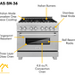 ZLINE 36" 4.6 cu. ft. Legacy Dual Fuel Range with 6 Burner Gas Cooktop and Electric Convection Oven in Satin Stainless Steel, RAS-SN-36