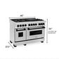 ZLINE Autograph 48" 6.0 cu. ft. Dual Fuel Range in Stainless Steel with Black Matte Accents, RAZ-48-MB