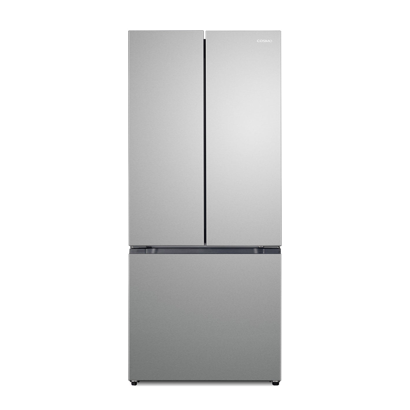 Cosmo 30" 17.5 cu. ft. Counter Depth 3-Door French Door Refrigerator with Freezer Drawer and Recessed Handles in Fingerprint Resistant Stainless Steel, COS-RFFV183RS