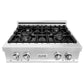 ZLINE Appliance Package - 30" Rangetop, Over The Range Convection Microwave With Modern Handle In Stainless Steel, 2KP-RTOTR30