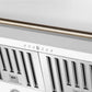 FORNO Aria 60" 1200 CFM Convertible Wall Mount Range Hood with White Hood and Antique Brass Accents, FRHWM5095-60WHT
