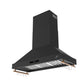FORNO Venezia 48" 900 CFM Wall Mount Ducted Range Hood with Touch Controls and LED Lights in Black with Antique Brass Accents, FRHWM5503-48BLK