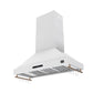 FORNO Venezia 48" 900 CFM Wall Mount Ducted Range Hood with Touch Controls and LED Lights in White with Antique Brass Accents, FRHWM5503-48WHT