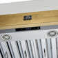 FORNO Vittorio 48" 600 CFM Wall Mount Range Hood in White and Antique Brass Trim with Remote Control, FRHWM5078-48WHT