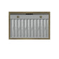 FORNO Vittorio 36" 600 CFM Wall Mount Range Hood in Black and Antique Brass Trim with Remote Control, FRHWM5078-36BLK