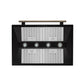 FORNO Aria 36" 1200 CFM Convertible Wall Mount Range Hood with Black Hood and Antique Brass Accents, FRHWM5095-36BLK