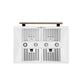 FORNO Aria 36" 1200 CFM Convertible Wall Mount Range Hood with White Hood and Antique Brass Accents, FRHWM5095-36WHT