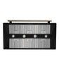 FORNO Aria 48" 1200 CFM Convertible Wall Mount Range Hood with Black Hood and Antique Brass Accents, FRHWM5095-48BLK