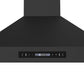 FORNO Venezia 36" 370 CFM Wall Mount Ducted Range Hood with Touch Controls and LED Lights in Black with Antique Brass Accents, FRHWM5503-36BLK