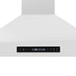 FORNO Venezia 36" 370 CFM Wall Mount Ducted Range Hood with Touch Controls and LED Lights in White with Antique Brass Accents, FRHWM5503-36WHT