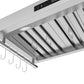 FORNO Venezia 36" 370 CFM Wall Mount Ducted Range Hood with Touch Controls and LED Lights in Stainless Steel, FRHWM5503-36
