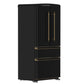 FORNO Espresso Luigi 33" 18 cu. ft. French Door Refrigerator in Black with Antique Brass Handles, FFFFD1791-33BLK