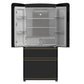 FORNO Espresso Luigi 33" 18 cu. ft. French Door Refrigerator in Black with Antique Brass Handles, FFFFD1791-33BLK