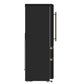 FORNO Espresso Luigi 33" 18 cu. ft. French Door Refrigerator in Black with Antique Brass Handles, FFFFD1791-33BLK