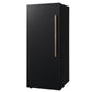 FORNO Maderno 28" 13.6 cu. ft. Left Swing Convertible Upright Freezer/Refrigerator in Black with Antique Brass Handle, FFFFD1722-28BLK-LS