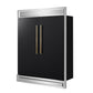 FORNO Maderno 60" 27.2 cu. ft. Convertible Refrigerator and Freezer with Modern Trim Kit in Black with Antique Brass Handles, FFFFD1722-60MG-BLK
