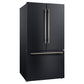 FORNO Rivello 36" French Door Standard Depth Refrigerator with Water and Ice Dispenser in Black with Stainless Steel Accents, FFFFD1783-36BLK